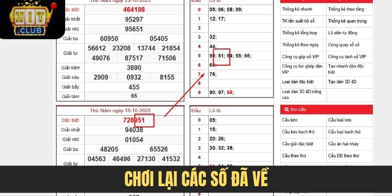 Chơi lại các số đã về