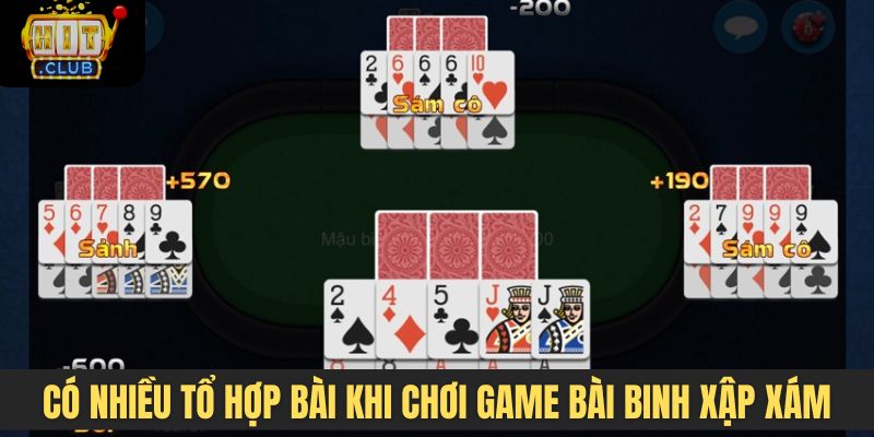 Có nhiều tổ hợp bài đặc biệt khi chơi game bài Binh Xập Xám