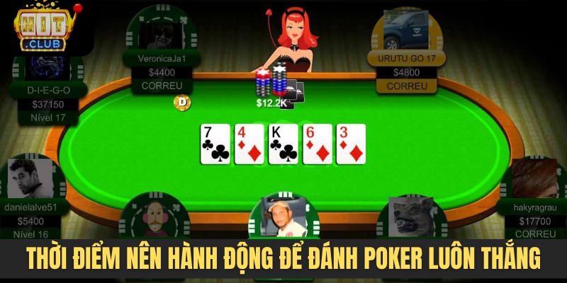Thời điểm nên hành động để đánh Poker luôn thắng